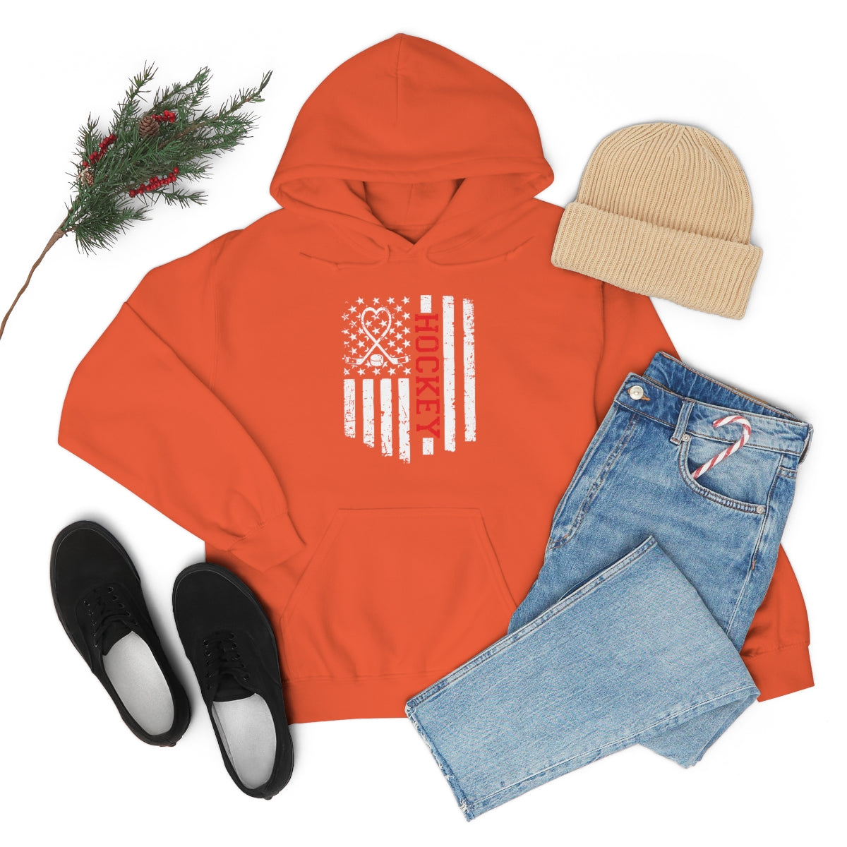 Hockey Flag Unisex Heavy Blend™ Hooded Sweatshirt