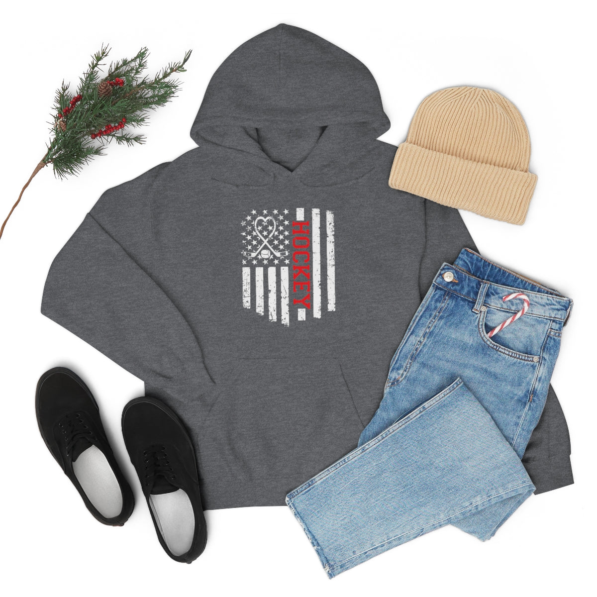 Hockey Flag Unisex Heavy Blend™ Hooded Sweatshirt