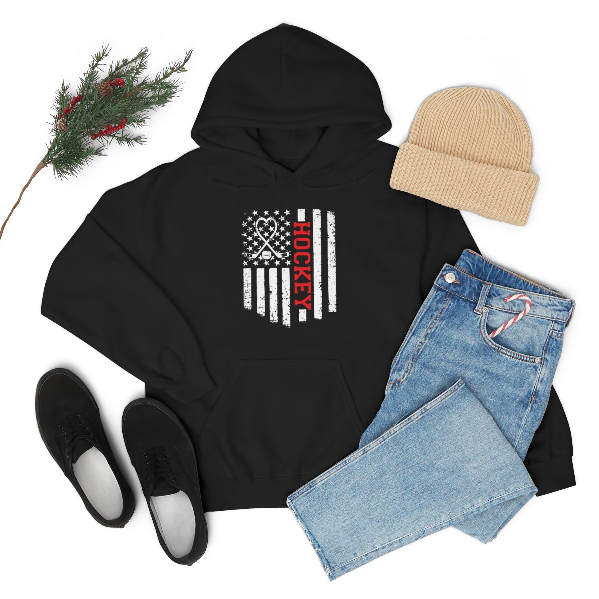 Hockey Flag Unisex Heavy Blend™ Hooded Sweatshirt