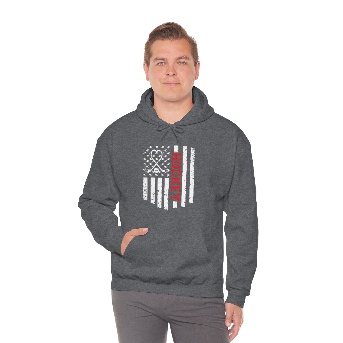 Hockey Flag Unisex Heavy Blend™ Hooded Sweatshirt